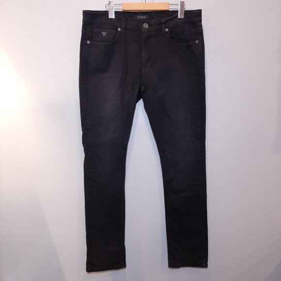Guess Los Angeles Skinny Jeans Mens Black Dark Slim Denim 36x32 - Picture 13 of 16
